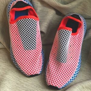 Adidas Deerupt Red/Blue Wmns Sz 7
